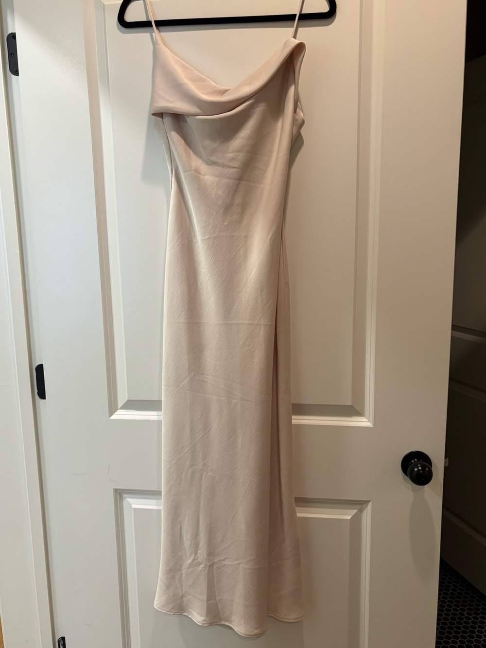 Zara Cream Slip Dress with Cowl Neck